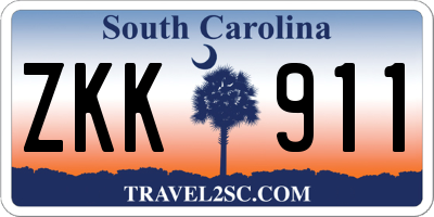 SC license plate ZKK911