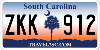 SC license plate ZKK912