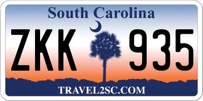 SC license plate ZKK935