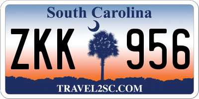 SC license plate ZKK956