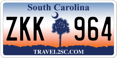 SC license plate ZKK964