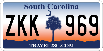 SC license plate ZKK969