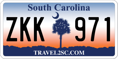 SC license plate ZKK971