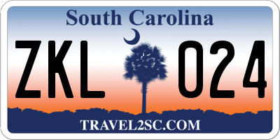 SC license plate ZKL024