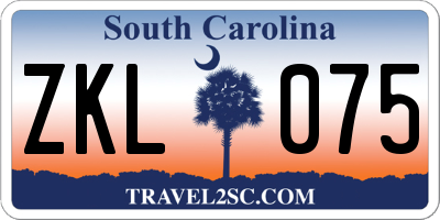 SC license plate ZKL075