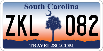 SC license plate ZKL082