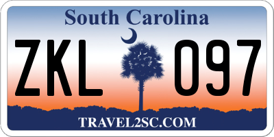 SC license plate ZKL097
