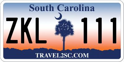 SC license plate ZKL111