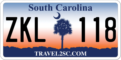SC license plate ZKL118