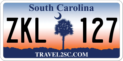 SC license plate ZKL127