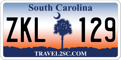 SC license plate ZKL129