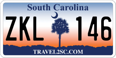 SC license plate ZKL146