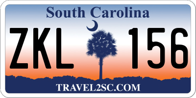 SC license plate ZKL156