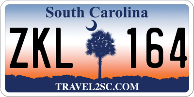 SC license plate ZKL164