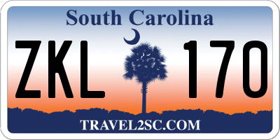 SC license plate ZKL170