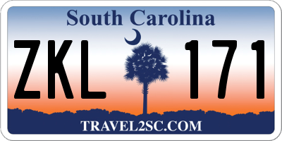SC license plate ZKL171