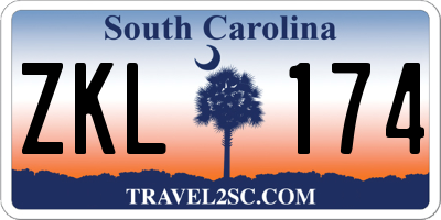 SC license plate ZKL174