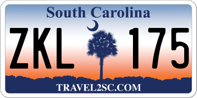 SC license plate ZKL175