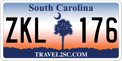 SC license plate ZKL176
