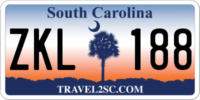 SC license plate ZKL188