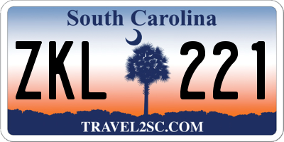 SC license plate ZKL221