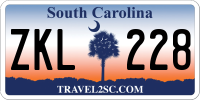 SC license plate ZKL228