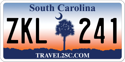 SC license plate ZKL241
