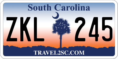 SC license plate ZKL245