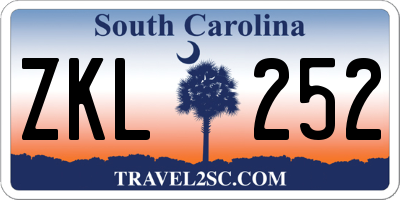 SC license plate ZKL252