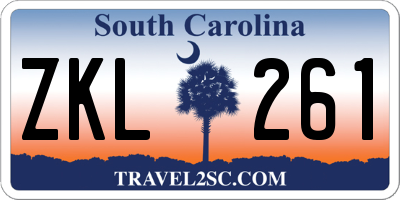 SC license plate ZKL261