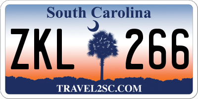SC license plate ZKL266
