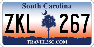 SC license plate ZKL267