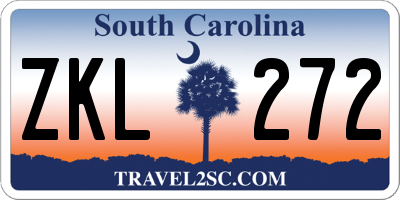 SC license plate ZKL272