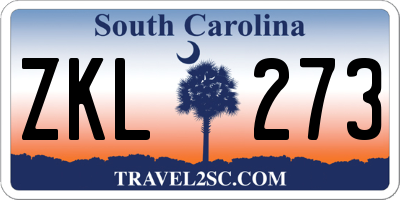 SC license plate ZKL273