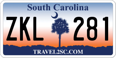 SC license plate ZKL281