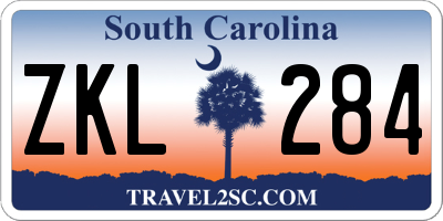 SC license plate ZKL284
