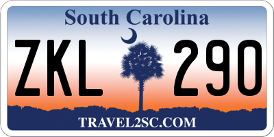 SC license plate ZKL290