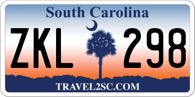 SC license plate ZKL298