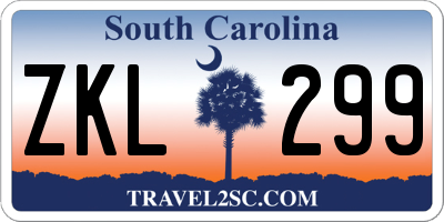 SC license plate ZKL299