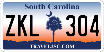 SC license plate ZKL304