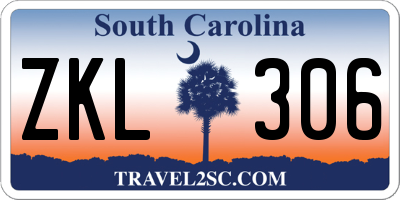SC license plate ZKL306