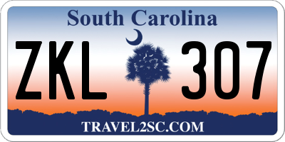 SC license plate ZKL307