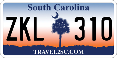 SC license plate ZKL310