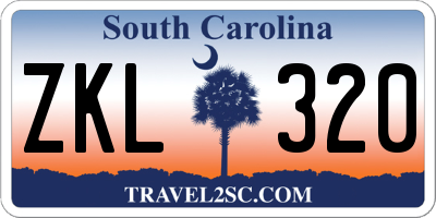 SC license plate ZKL320