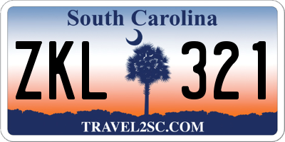 SC license plate ZKL321