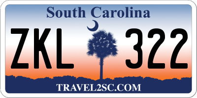 SC license plate ZKL322