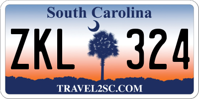 SC license plate ZKL324