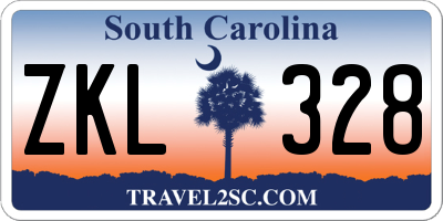 SC license plate ZKL328