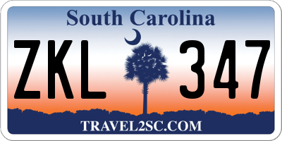 SC license plate ZKL347