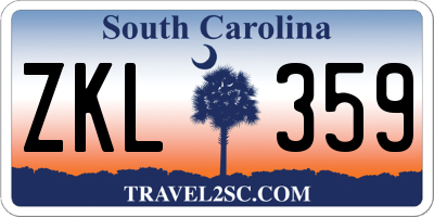SC license plate ZKL359